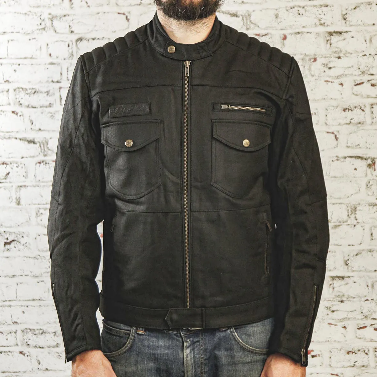 Age of Glory Worker Waxed Cotton Jacket - Black