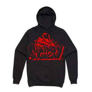 Art Society x Retro Kings x SLISKY GRAFFITI HOODIE BLACK