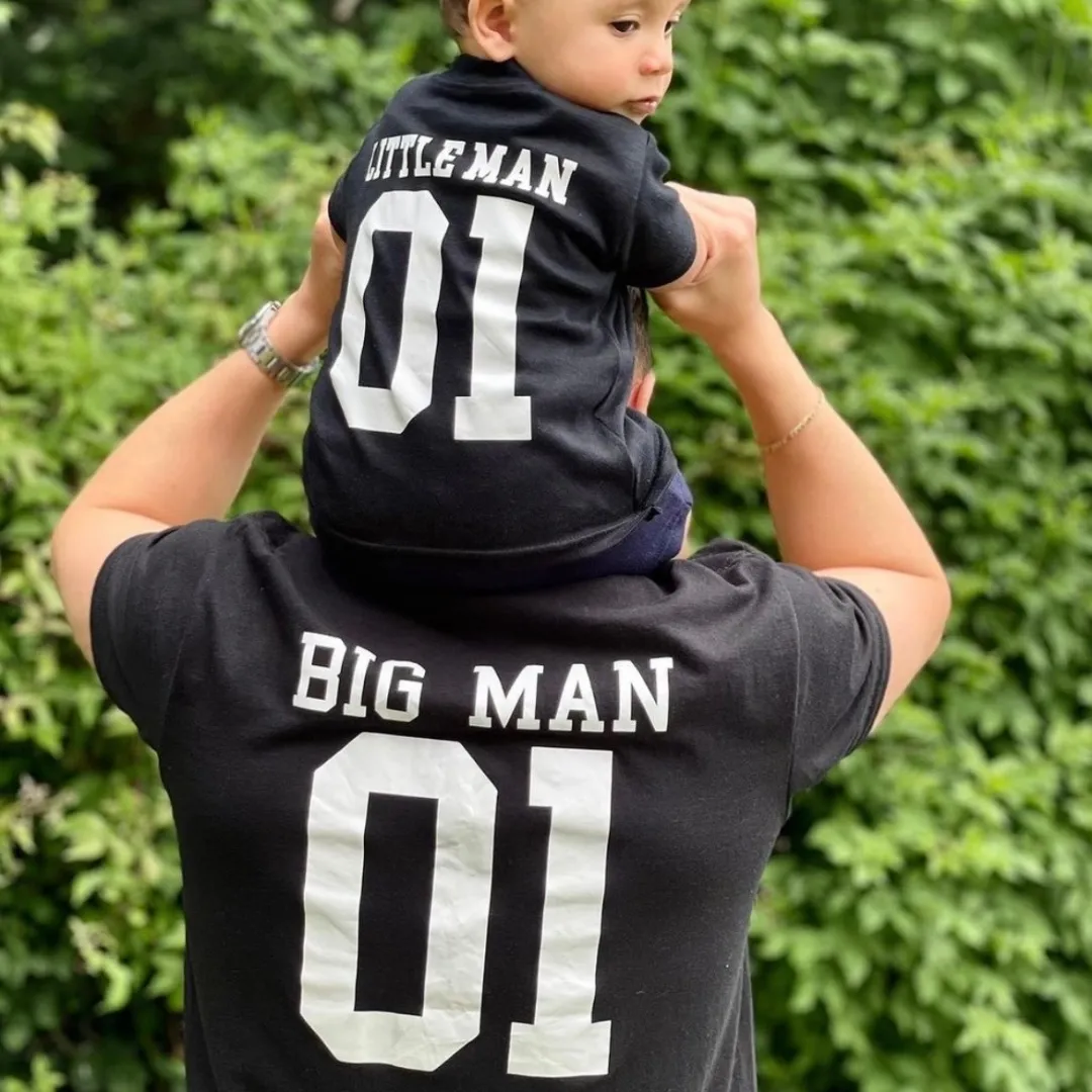 Big Man & Little Man Matching Black T-Shirts