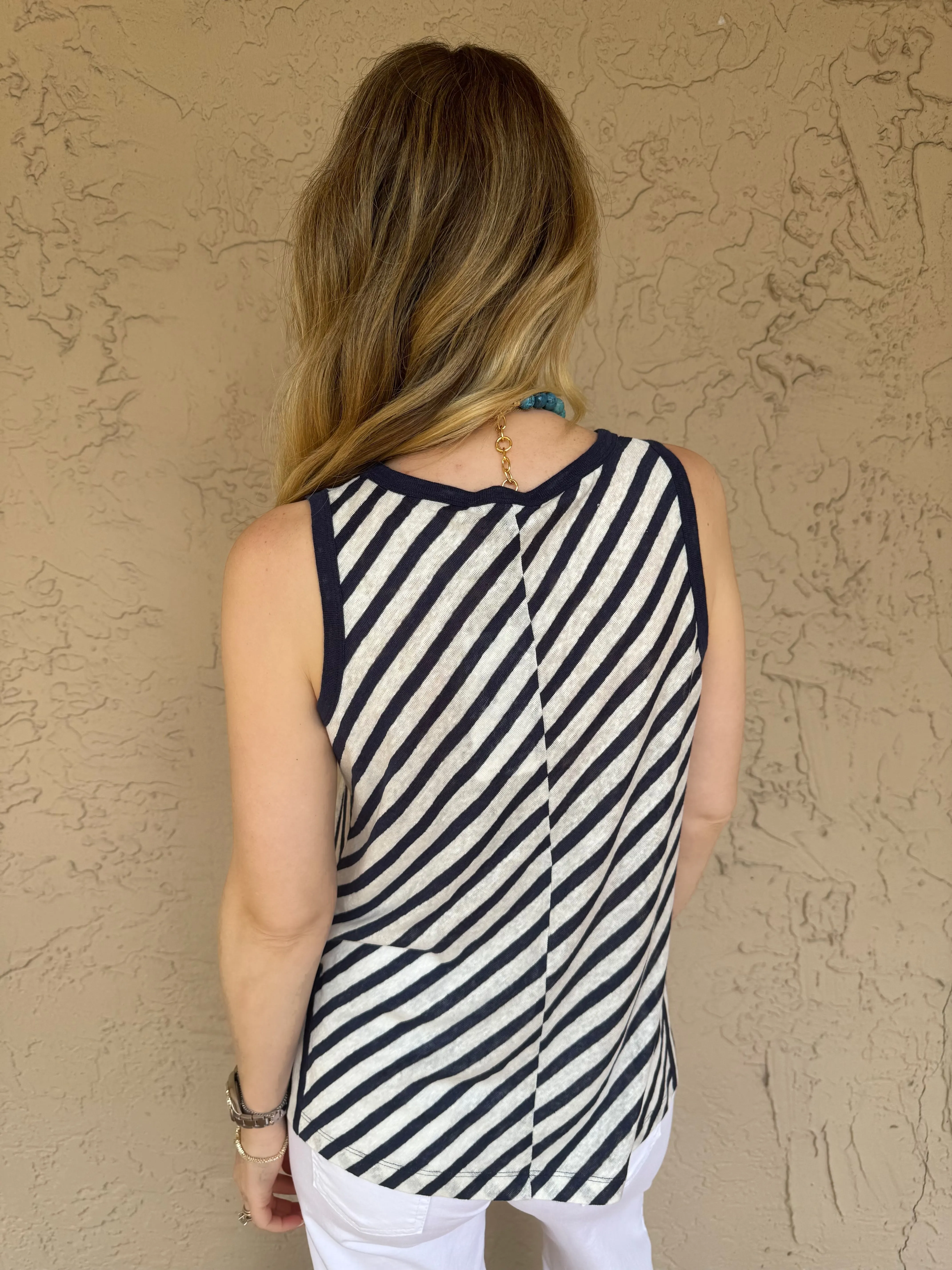 Blue Horizon Stripe Tank