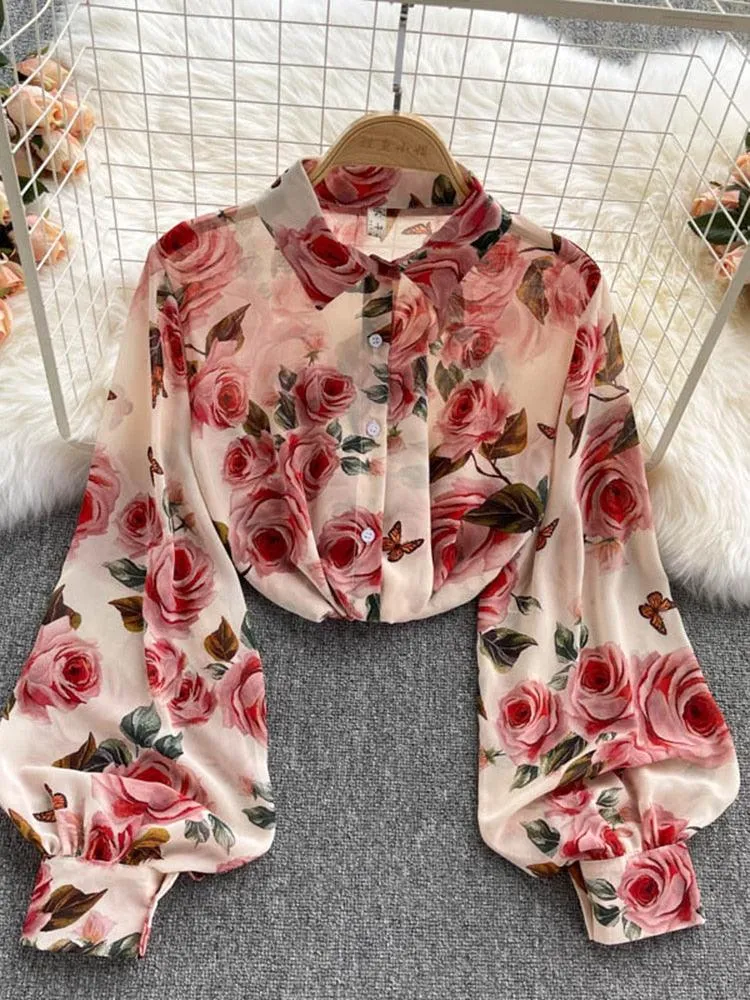 Boho Chiffon Floral Blouse