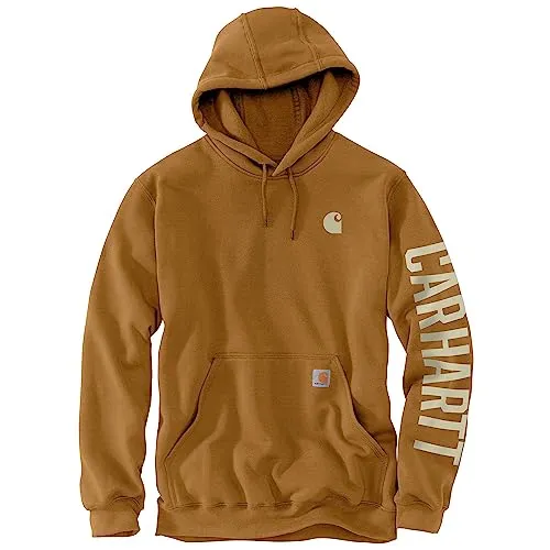 Carhartt Men's Rain Defender Loose Fit Midweight C Graphic Sweatshirt, Carhartt Brown, Medium