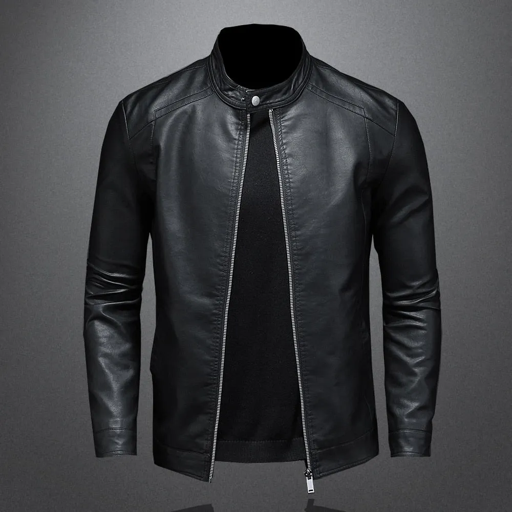 Casual Men's Leather Slim Jacket