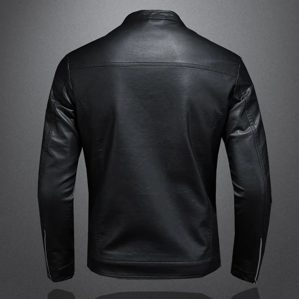 Casual Men's Leather Slim Jacket