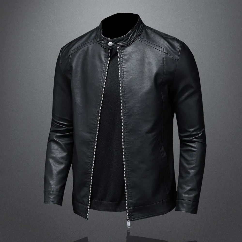 Casual Men's Leather Slim Jacket