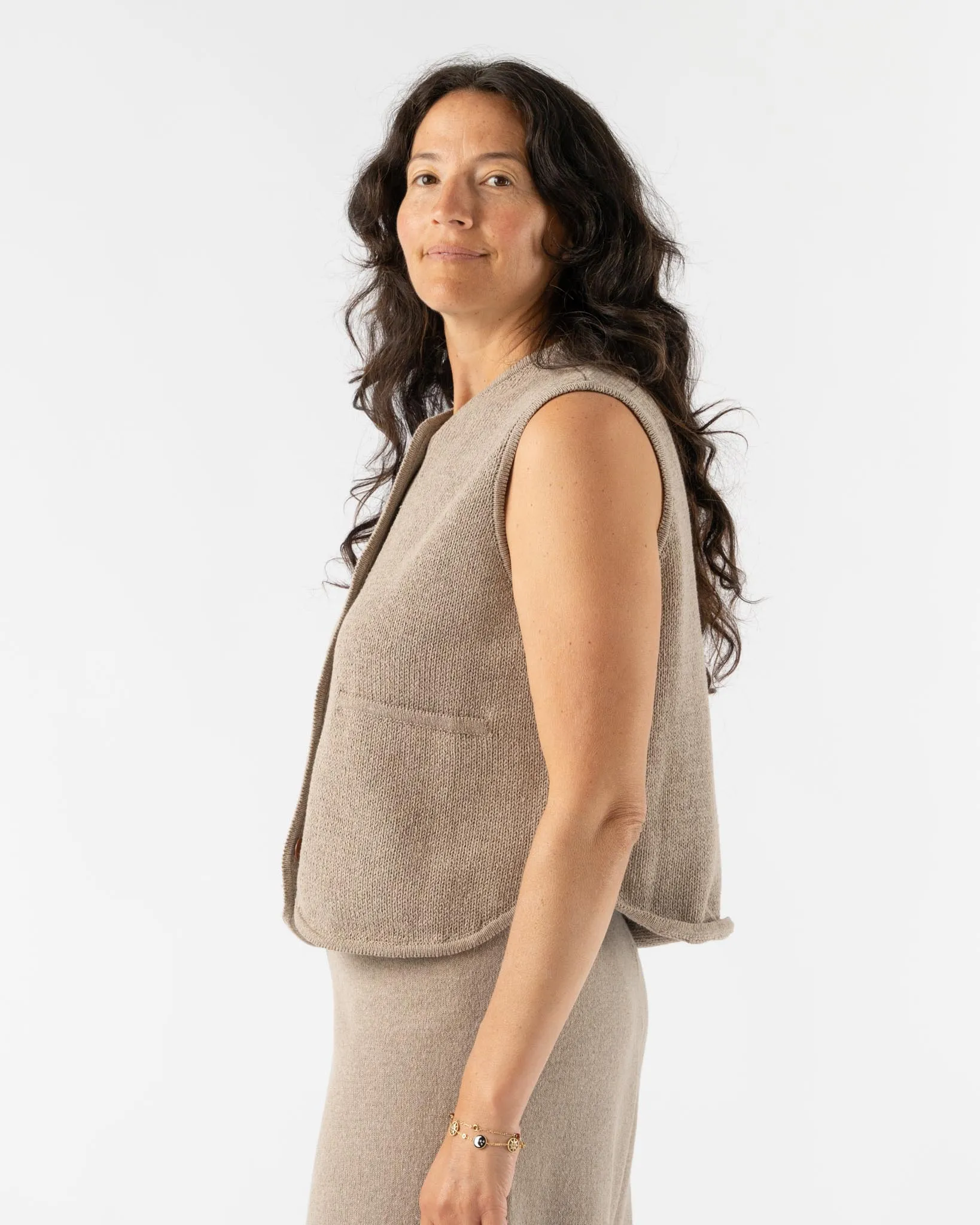 Cordera Cotton Waistcoat in Taupe