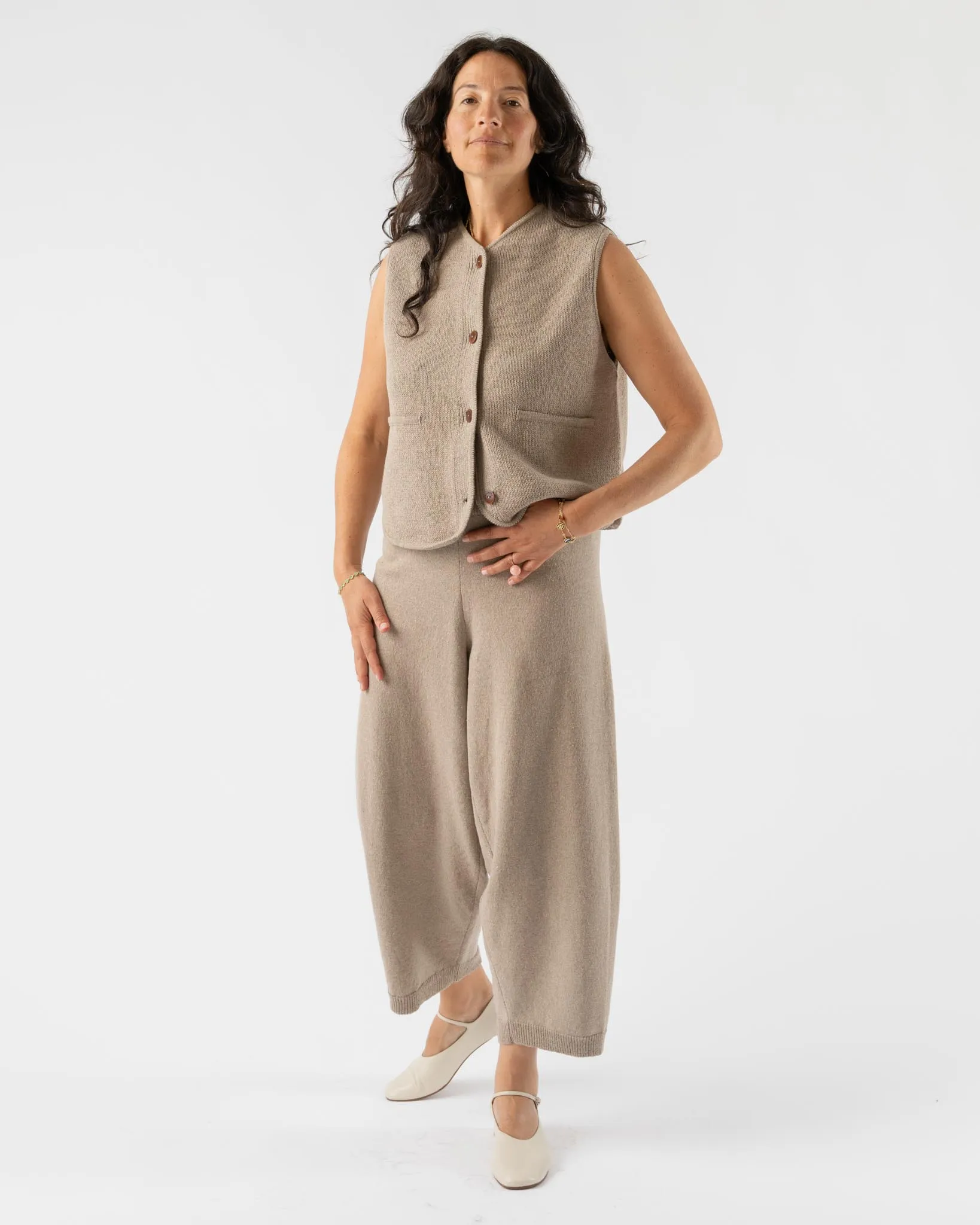 Cordera Cotton Waistcoat in Taupe