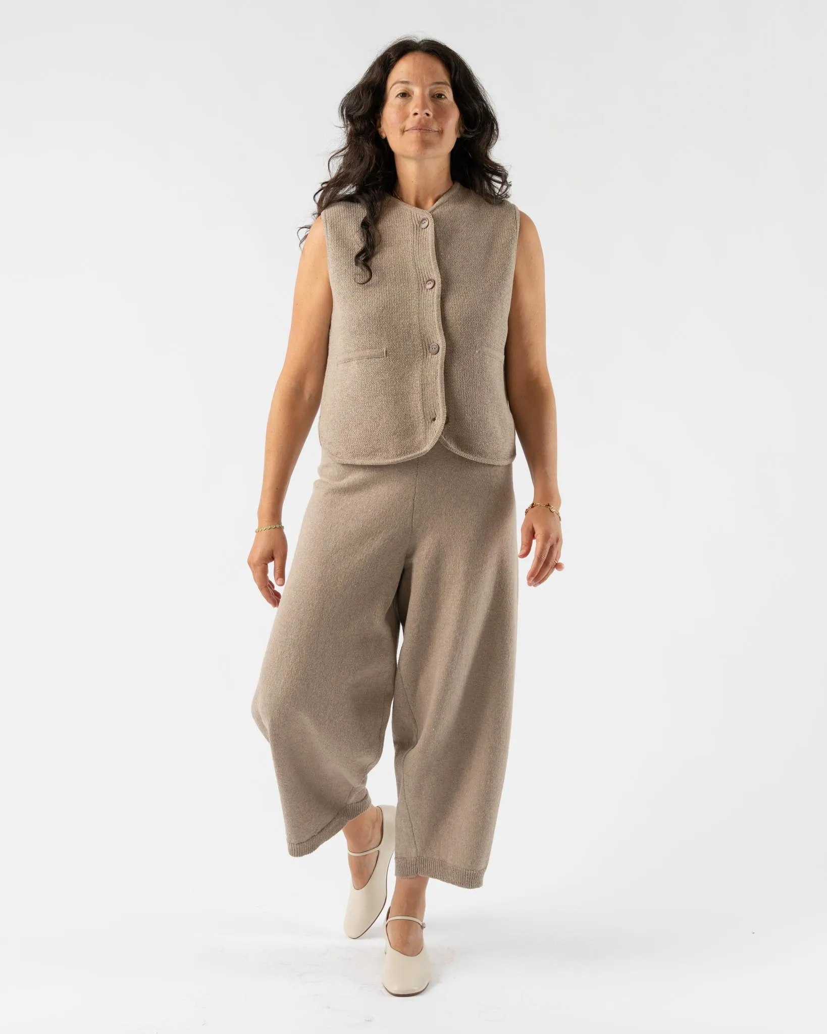 Cordera Cotton Waistcoat in Taupe