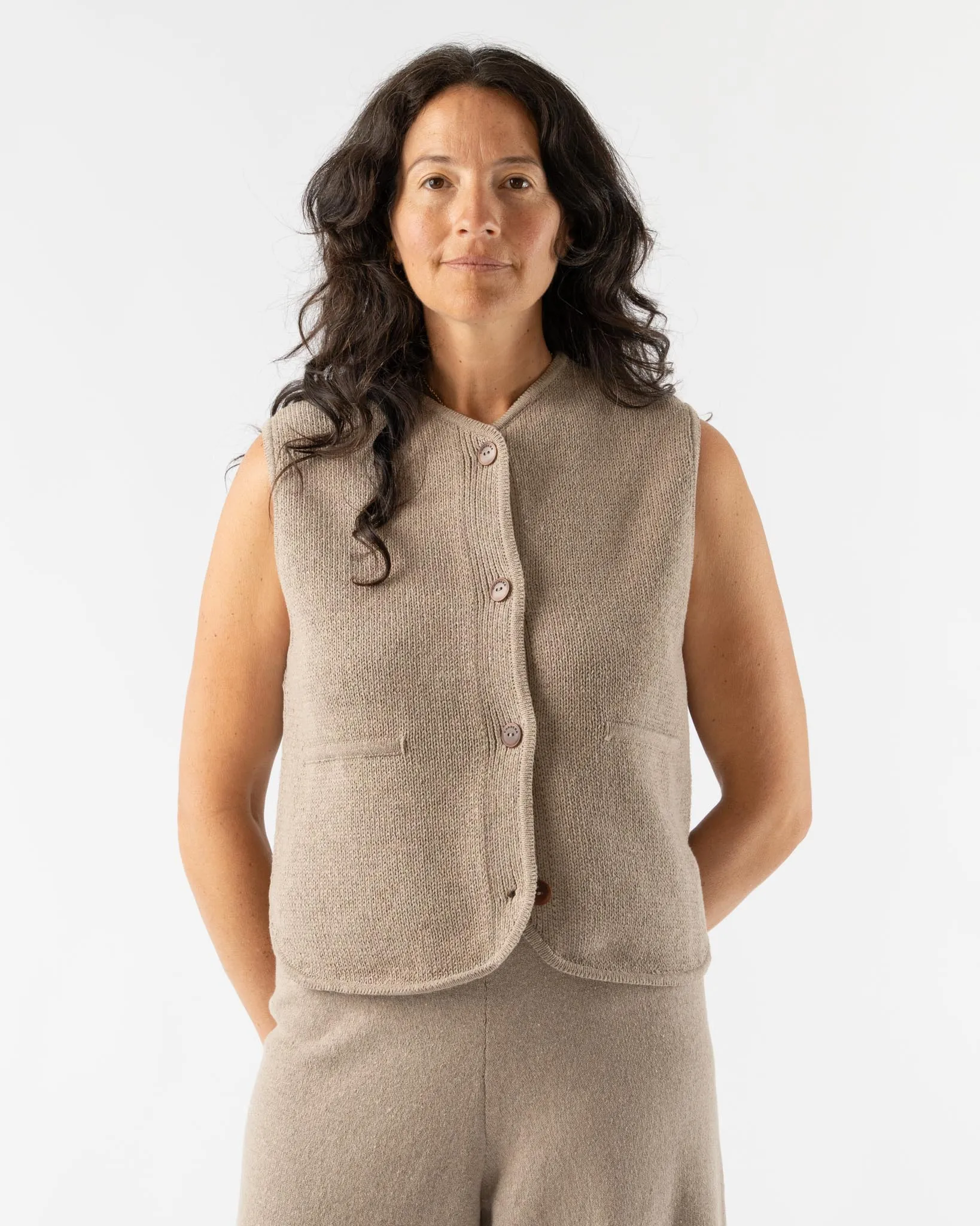 Cordera Cotton Waistcoat in Taupe