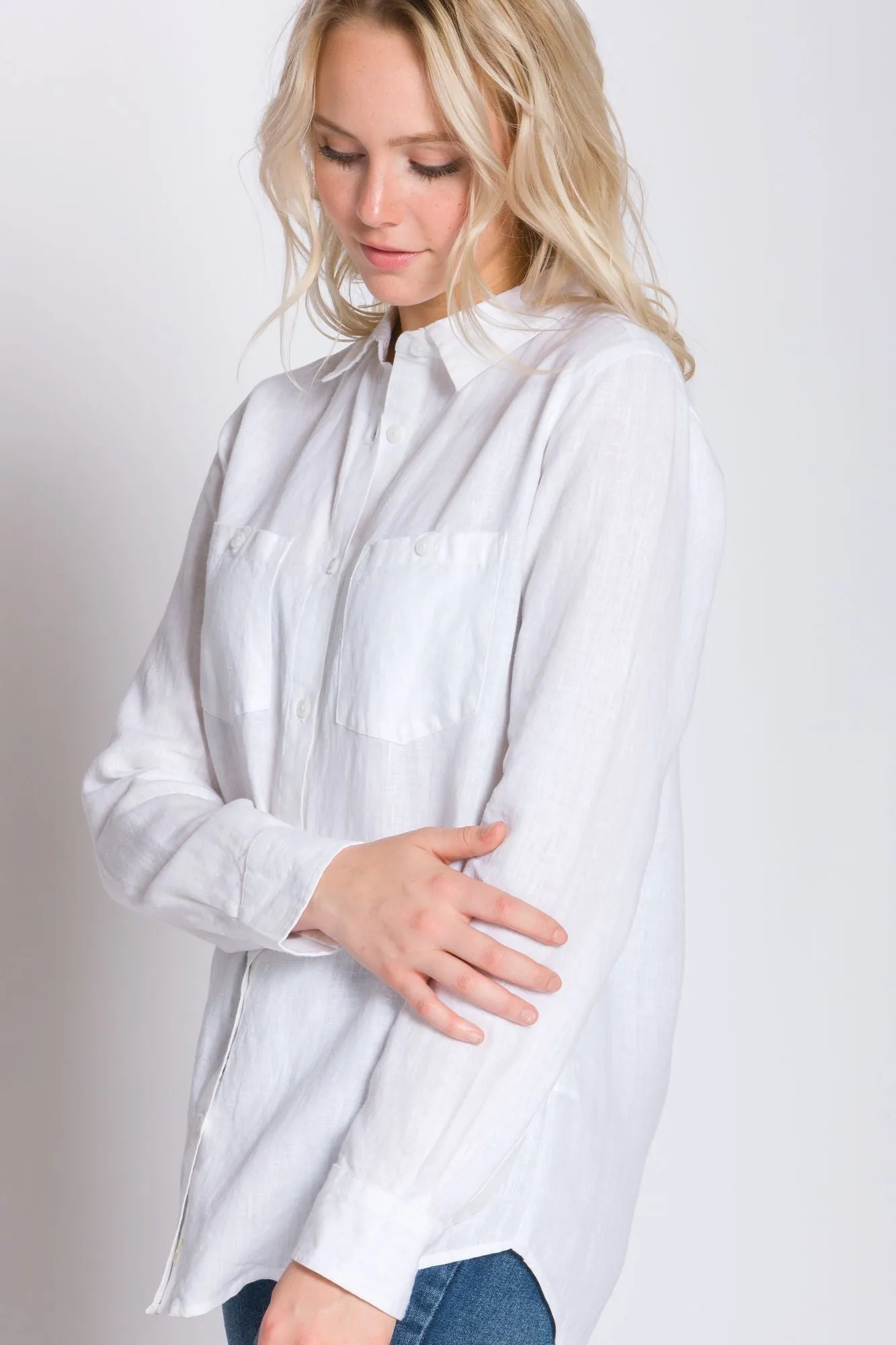 Delora | Women's Long Sleeve Linen Shirt