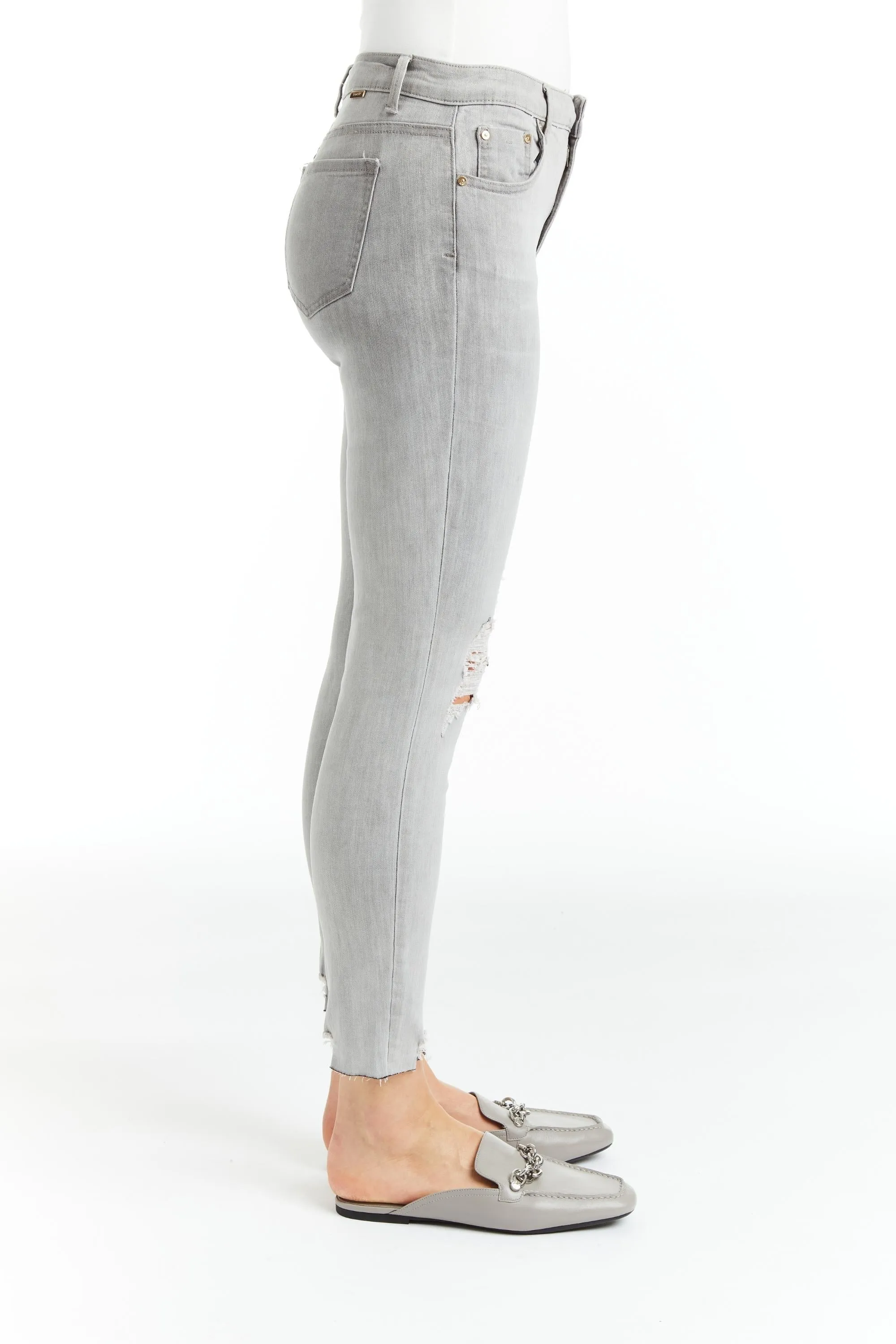 Diane - Destructed Crop Skinny In Grey