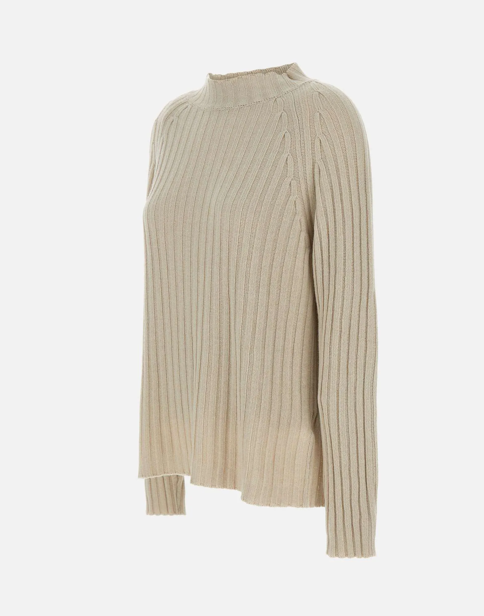 Ecrù Wool and Cashmere Viscose Sweater