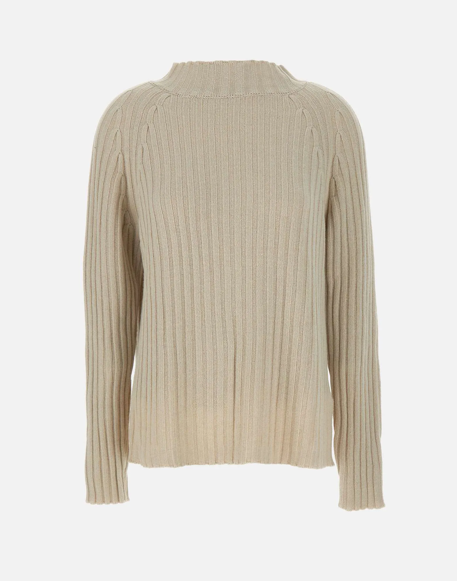 Ecrù Wool and Cashmere Viscose Sweater