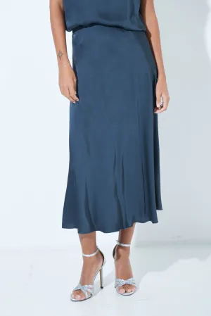 Flowing satin midi skirt wholesale