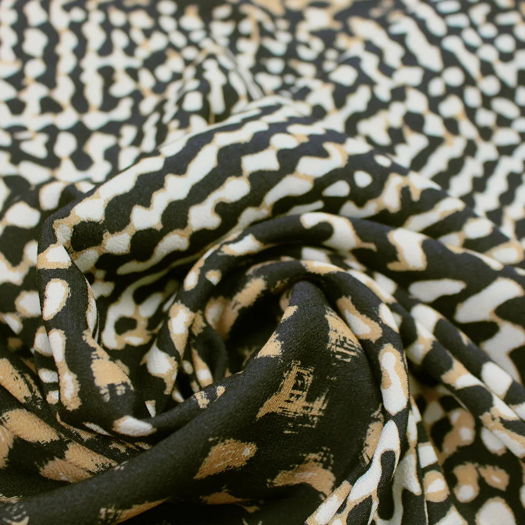 French 'leopard mirage' viscose crepe woven