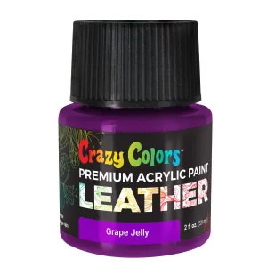 Grape Jelly Premium Acrylic Leather and Shoe Paint, 2 oz Bottle - Flexible, Crack, Scratch, Peel Resistant - Artist Create Custom Sneakers, Jackets, Bags, Purses, Furniture Artwork