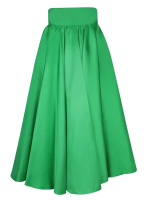 Green Mikado Long Skirt