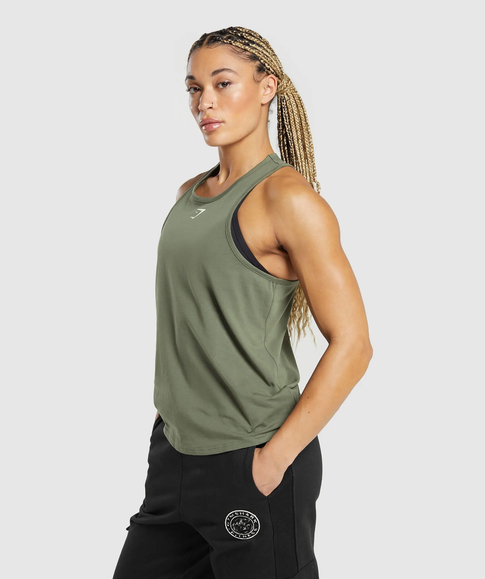 Gymshark Training Cotton Tank - Base Green