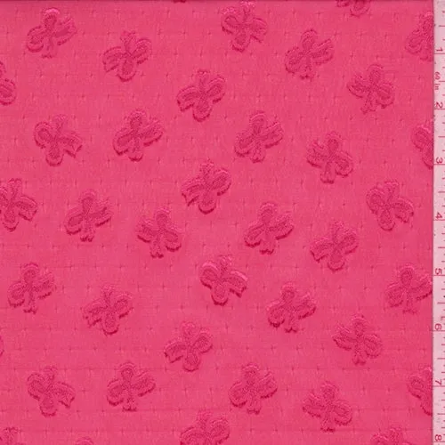 Hot Pink Bow Chiffon Fabric