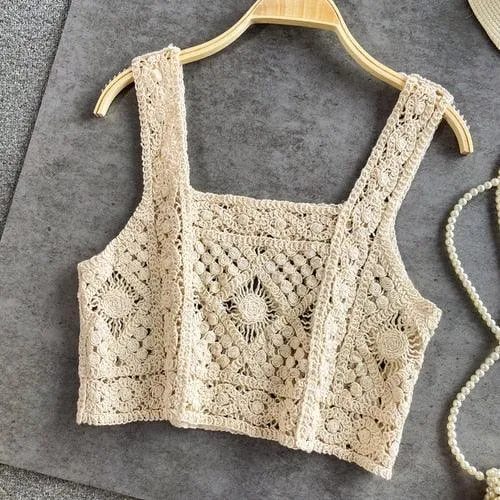 Knitted Sleeveless Crop Tops