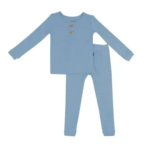 Kyte Baby Ribbed Henley Set - Slate