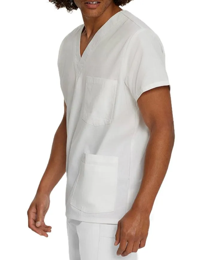 Landau Men's Multiple Pockets V-Neck Solid Nurse Scrub Top