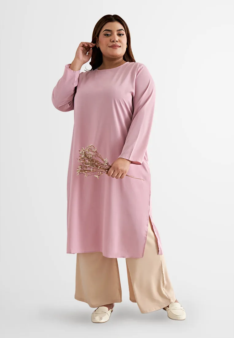 Lanika Smooth Long Tunic Top - Blue