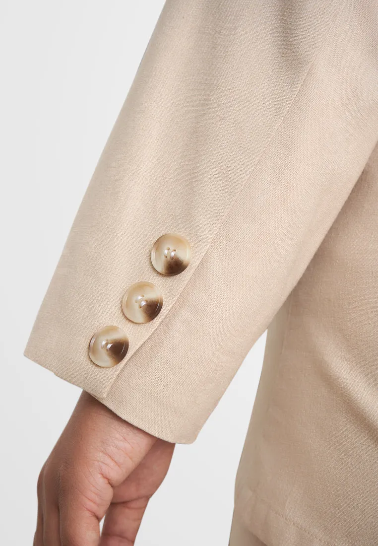 Leighton Foldable Sleeves Linen Blazer