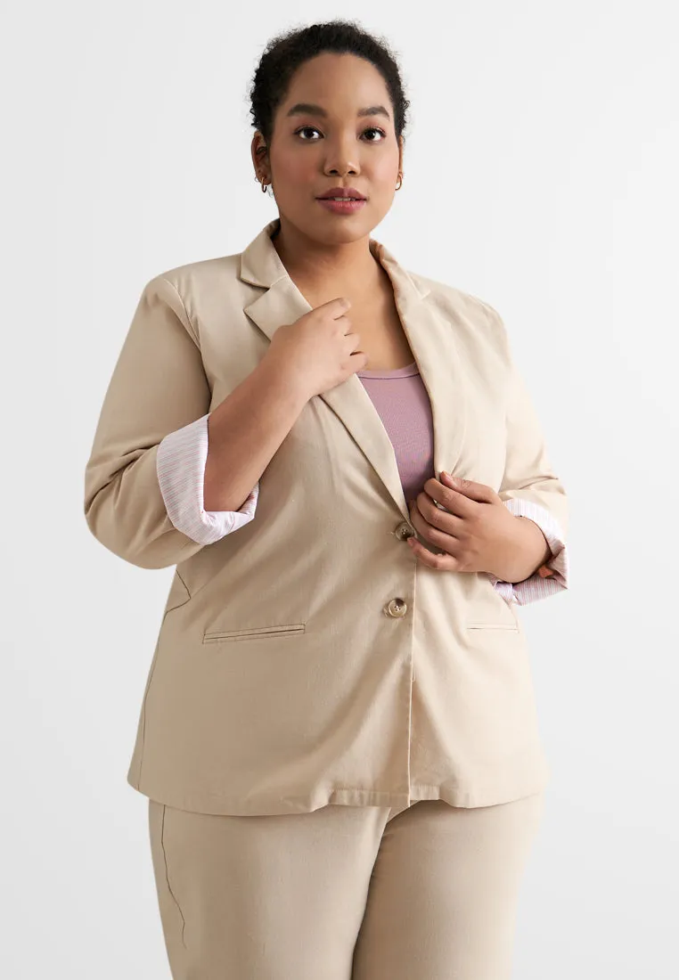 Leighton Foldable Sleeves Linen Blazer