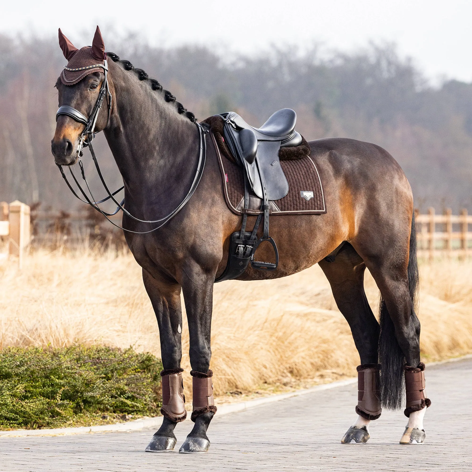 Lemieux Puissance Suede Dressage Saddle Pad - Brown