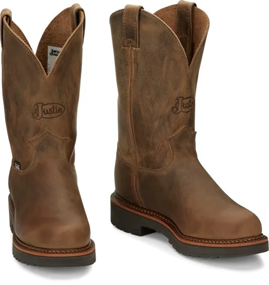 MEN'S JUSTIN BLUEPRINT PULL ON TAN GAUCHO BOOT