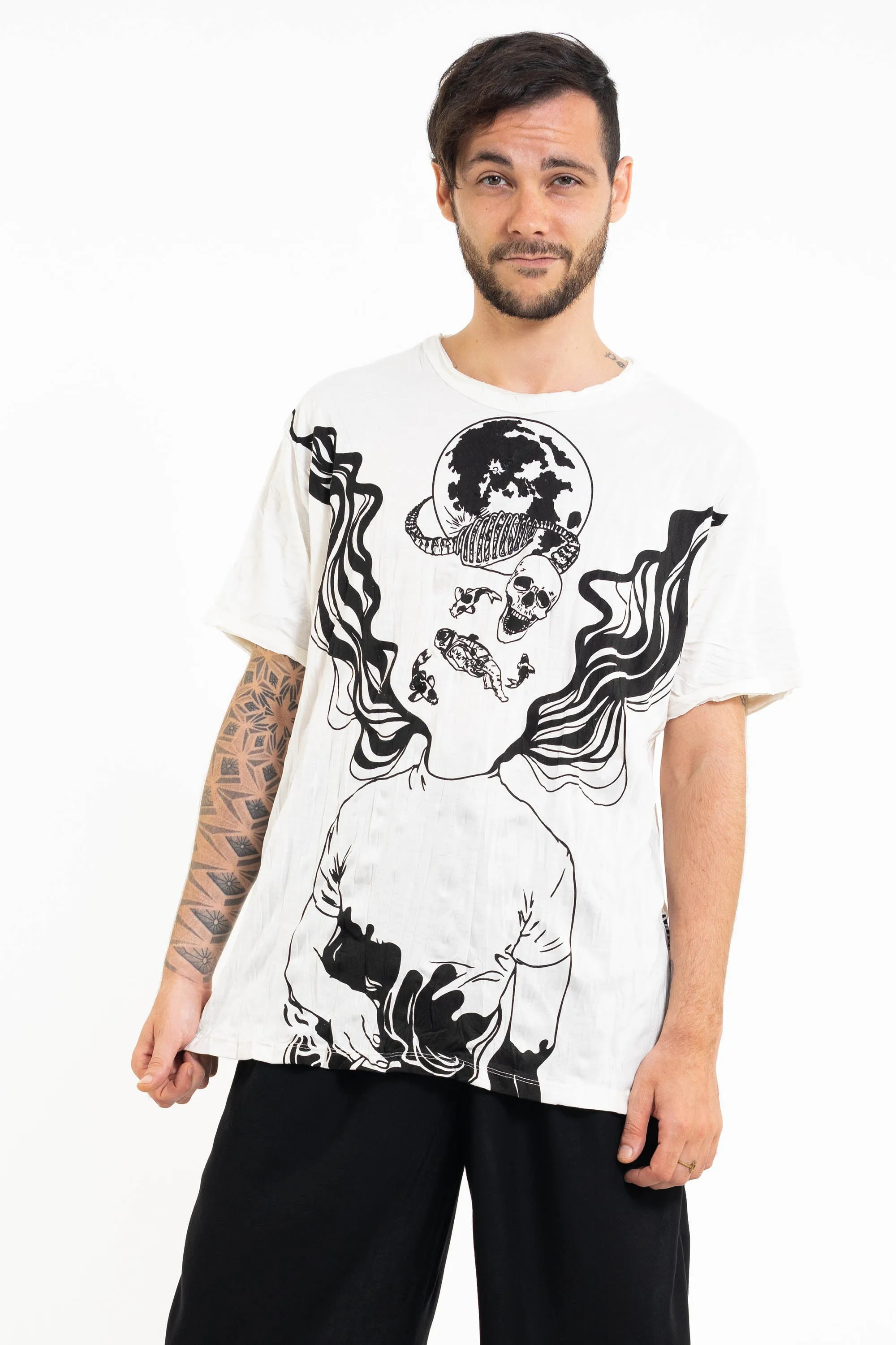 Mens Space Man T-Shirt in White