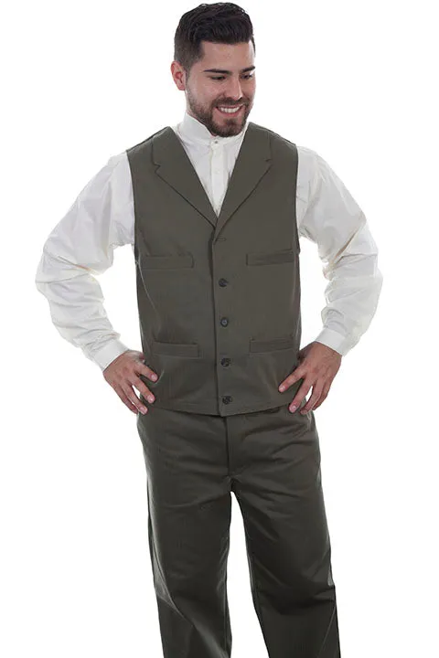 Men's Western Vest Collection: Wahmaker Herringbone Army