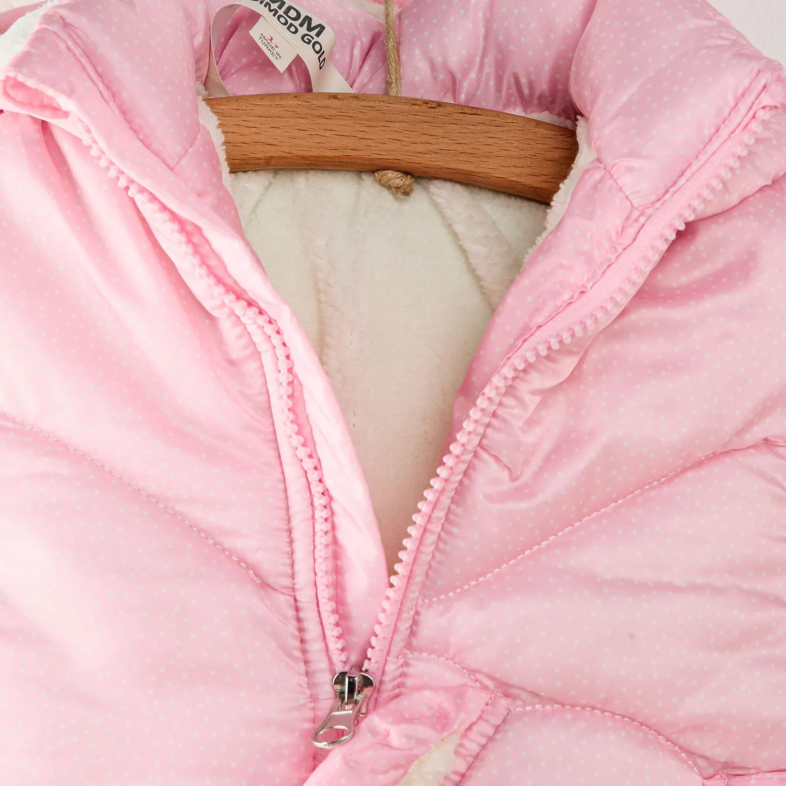 Midimod Baby Girl Coat with Ears - Pink