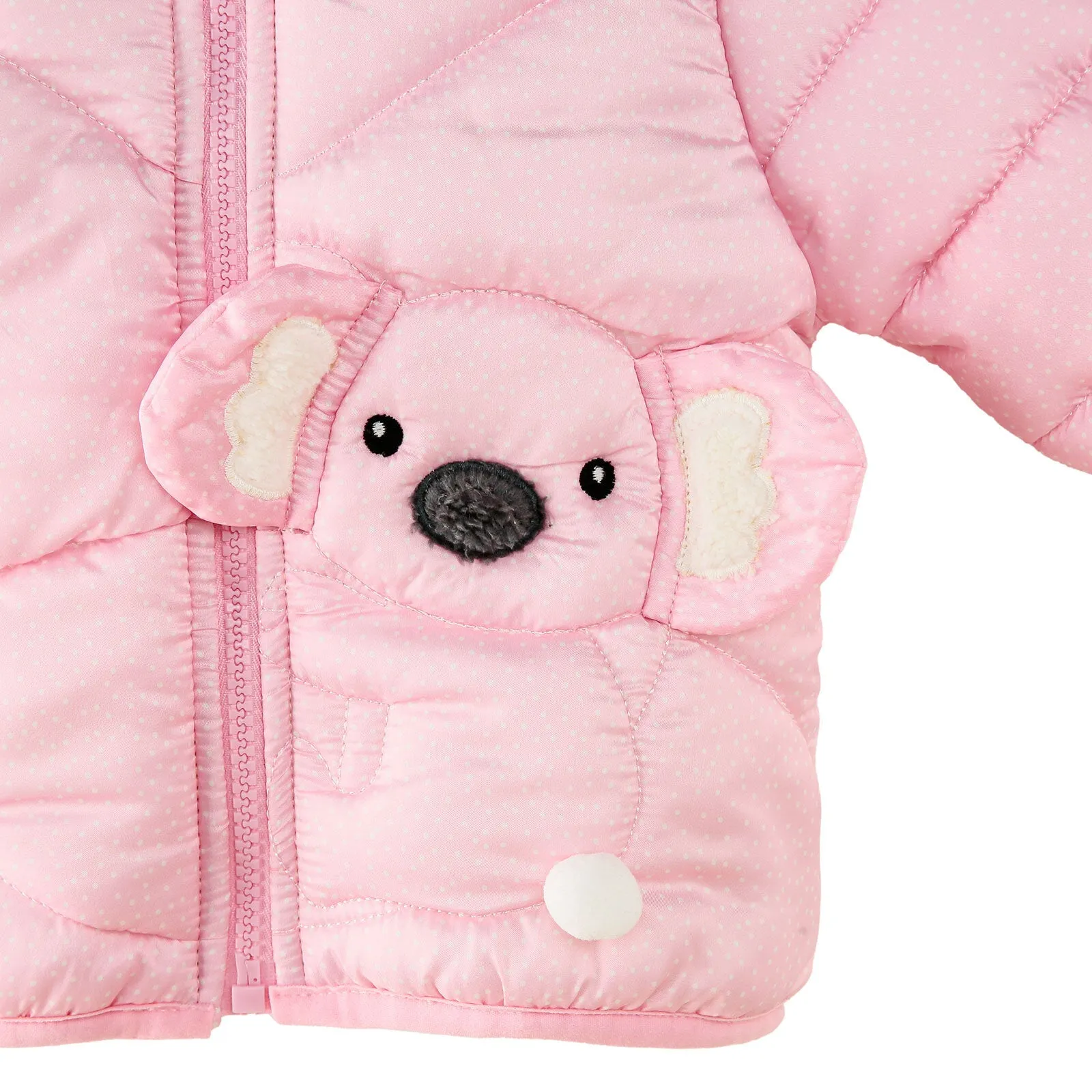 Midimod Baby Girl Coat with Ears - Pink