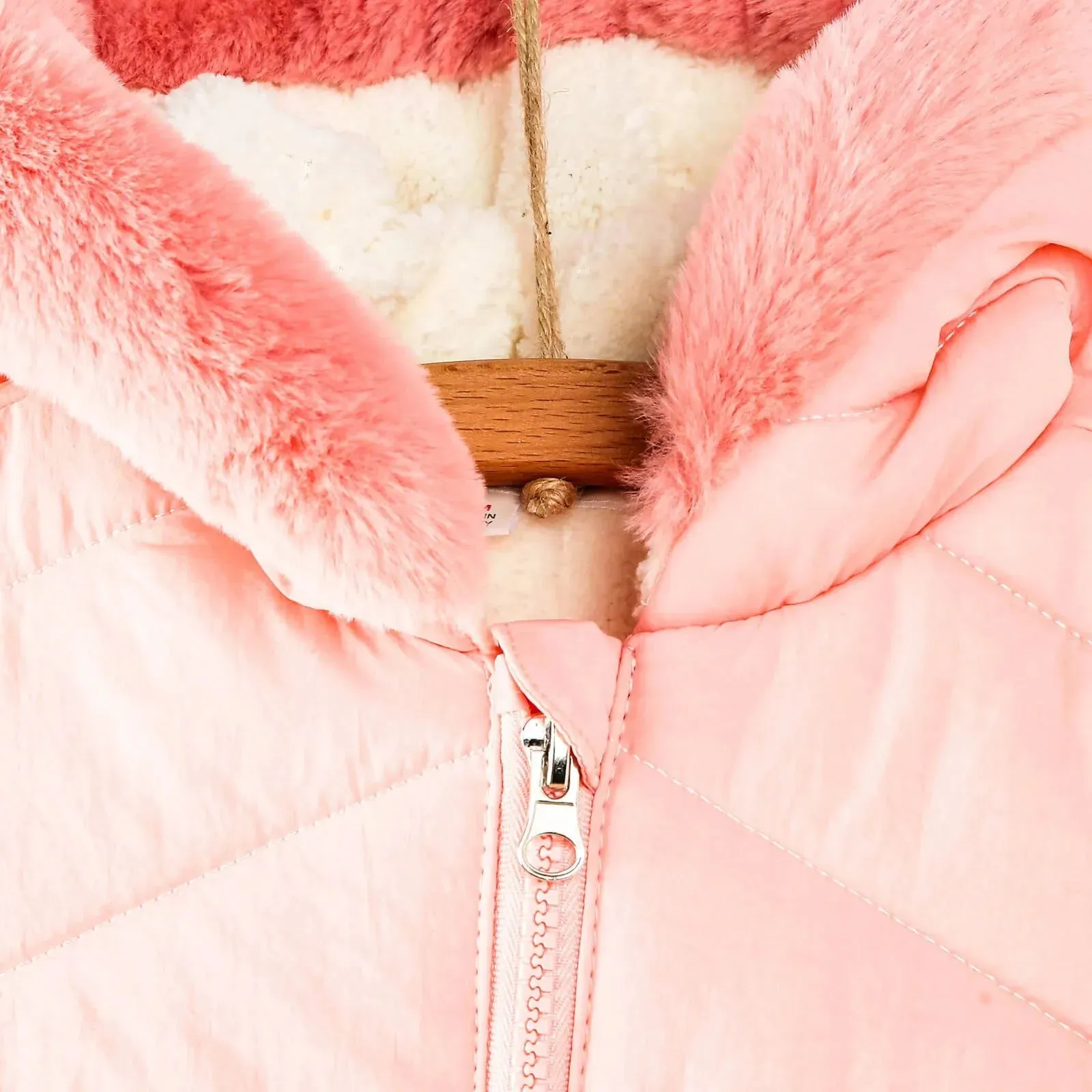 Midimod Baby Girl Quilted Snowsuit - Salmon