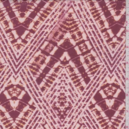 Mulberry/Blush Zig Zag Diamond Chiffon Fabric