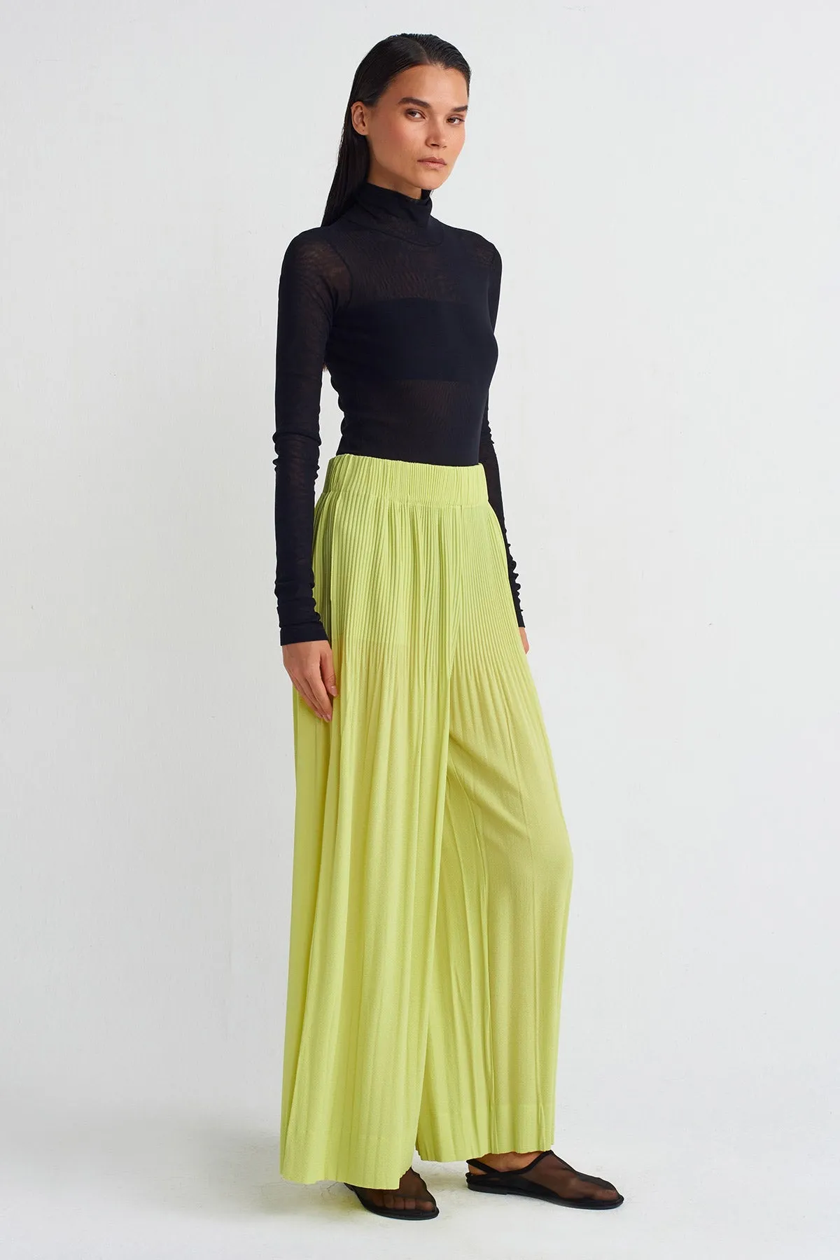 Nu Pleated Trousers Lime