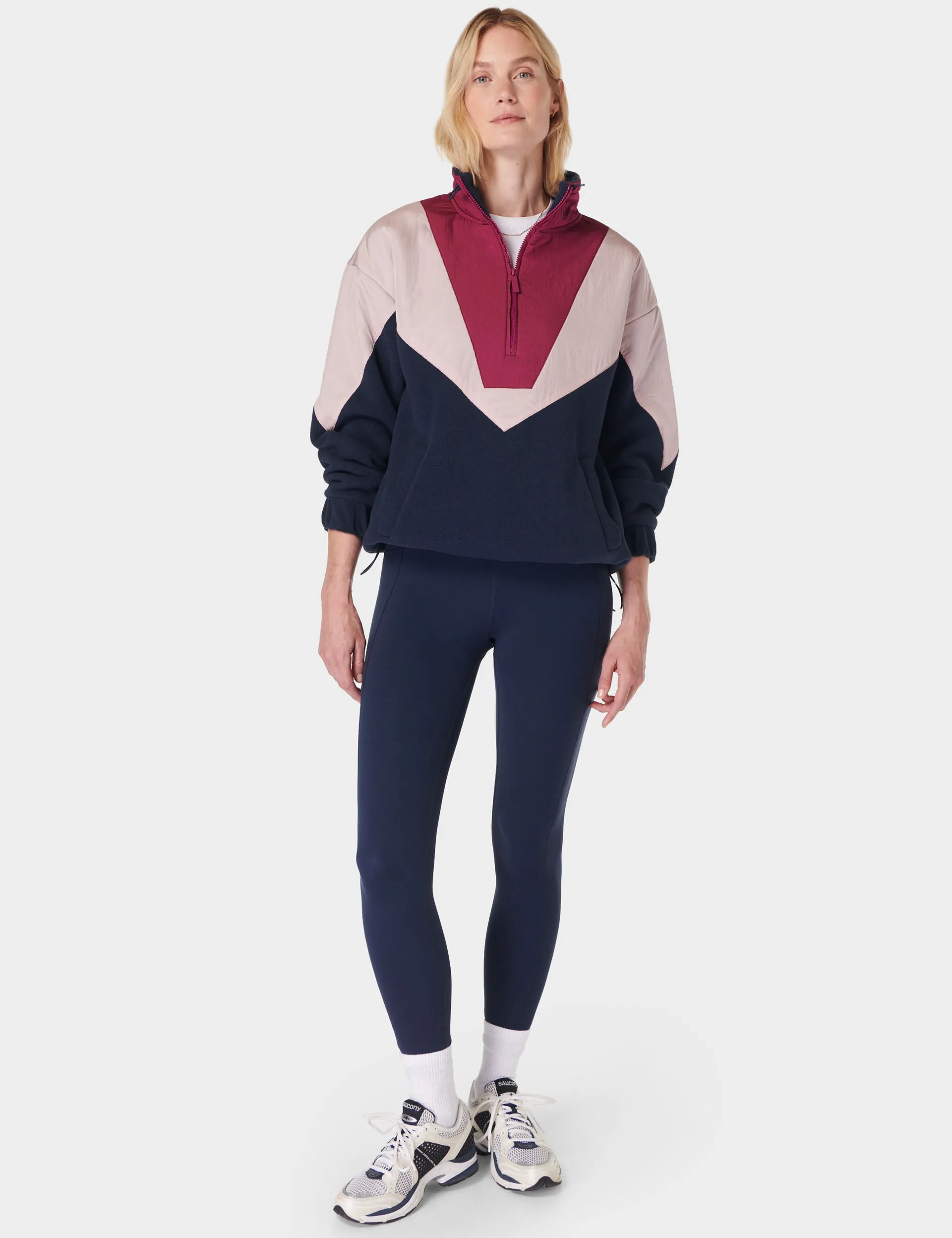 Orbit Fleece Half Zip - Navy Blue Colour Block