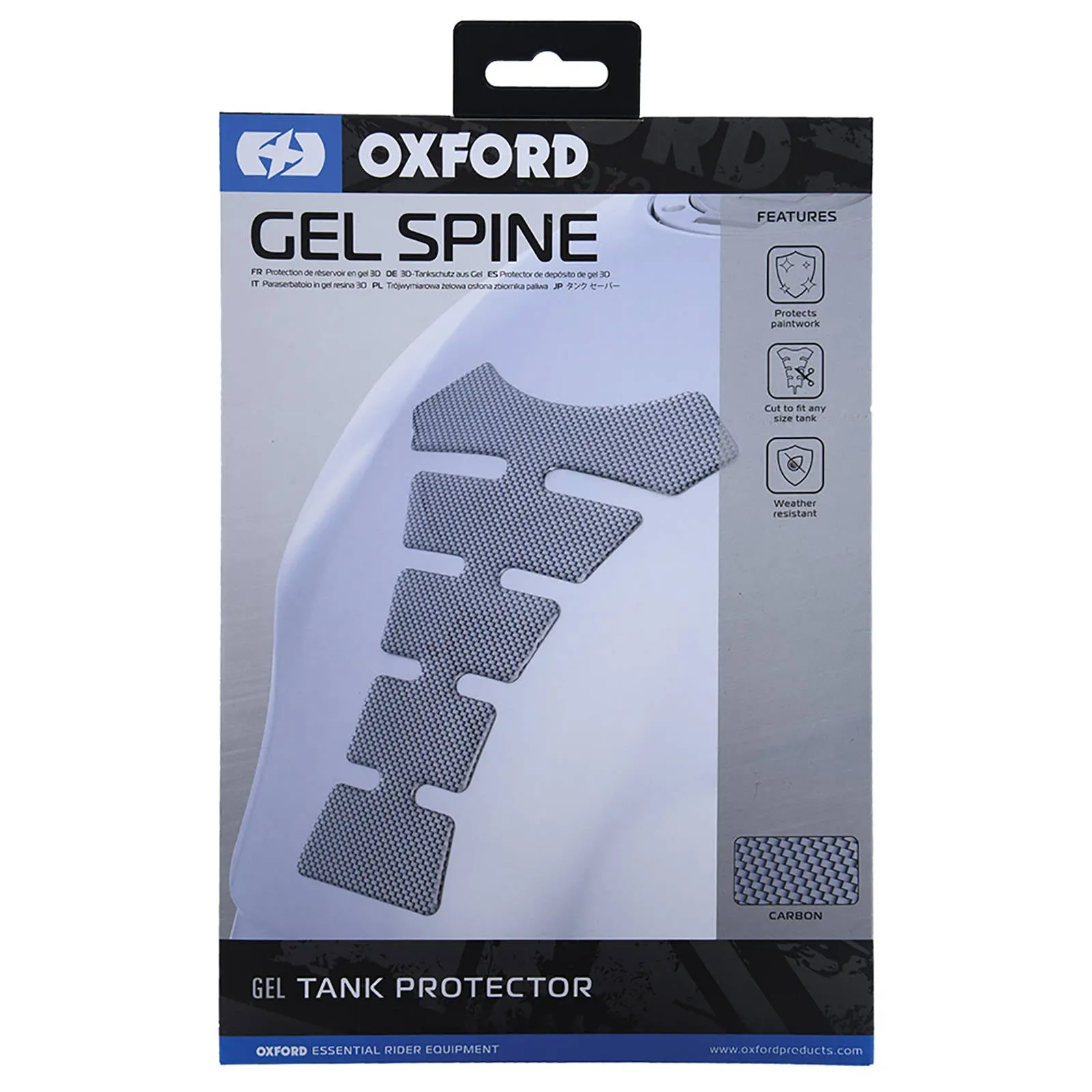 OXFORD ORIGINAL SPINE GEL TANK PAD CARBON (NEW)