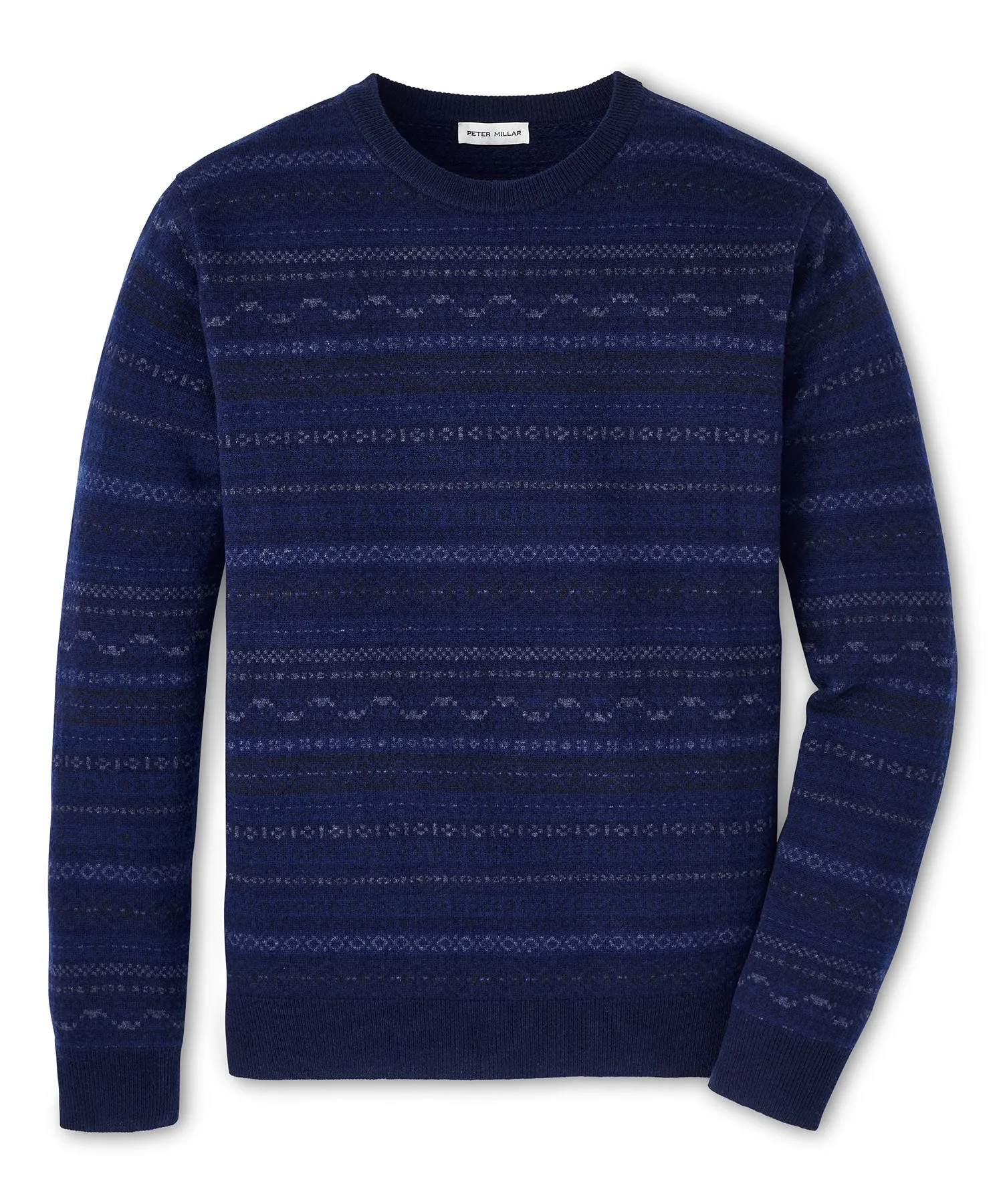 Peter Millar Midnight Fair Isle Crew Pullover Sweater