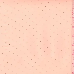 Pinky Peach/Metallic Silver Pin Dot Chiffon Fabric