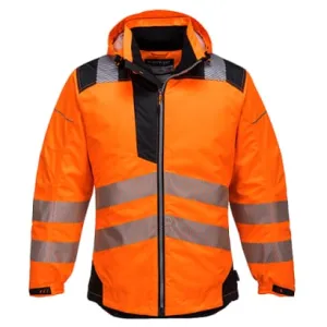 PW3 Waterproof Segmented Hi Vis Winter Jacket RIS 3279 Portwest T400