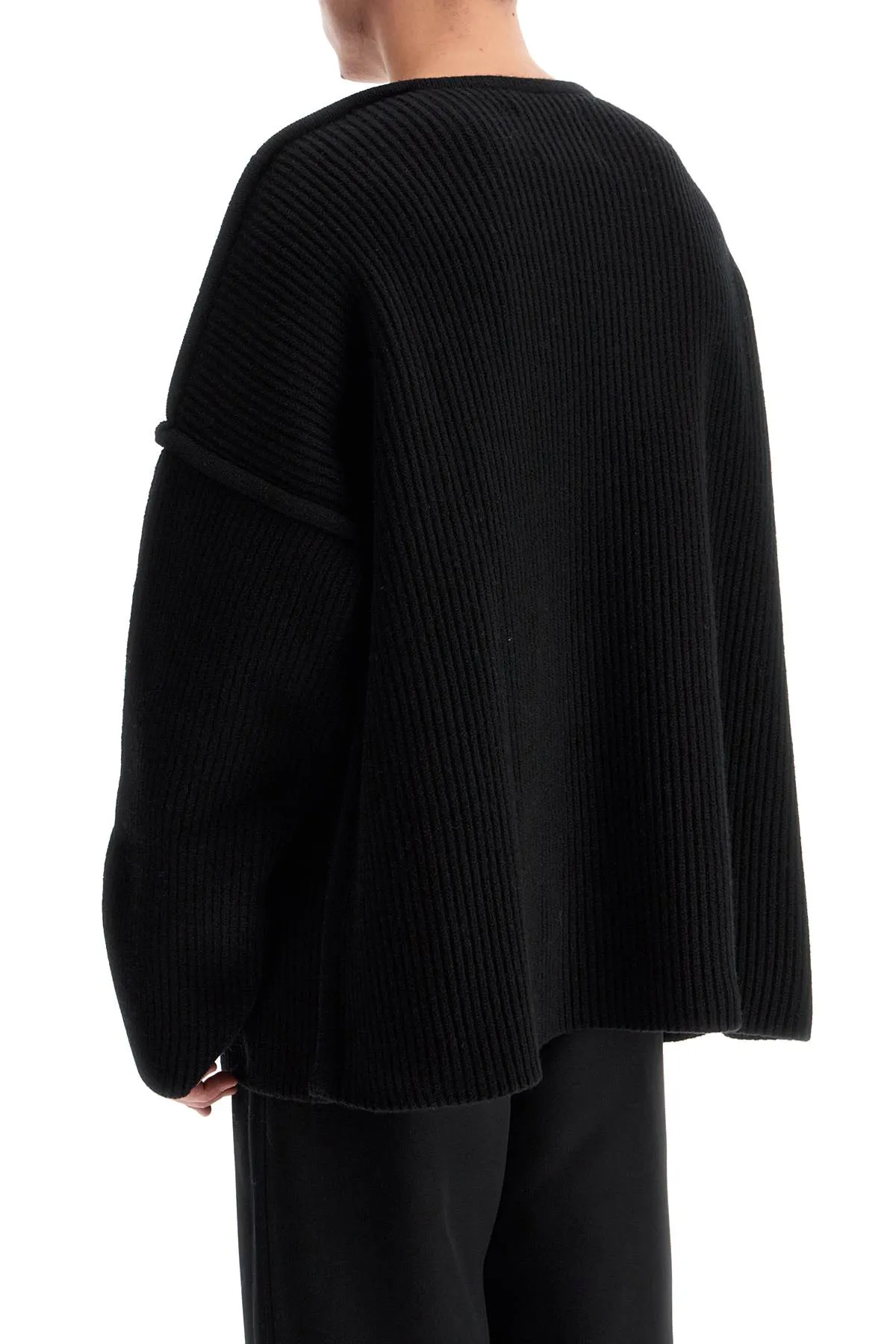 "oversized ribbed wool pul