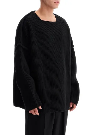 "oversized ribbed wool pul