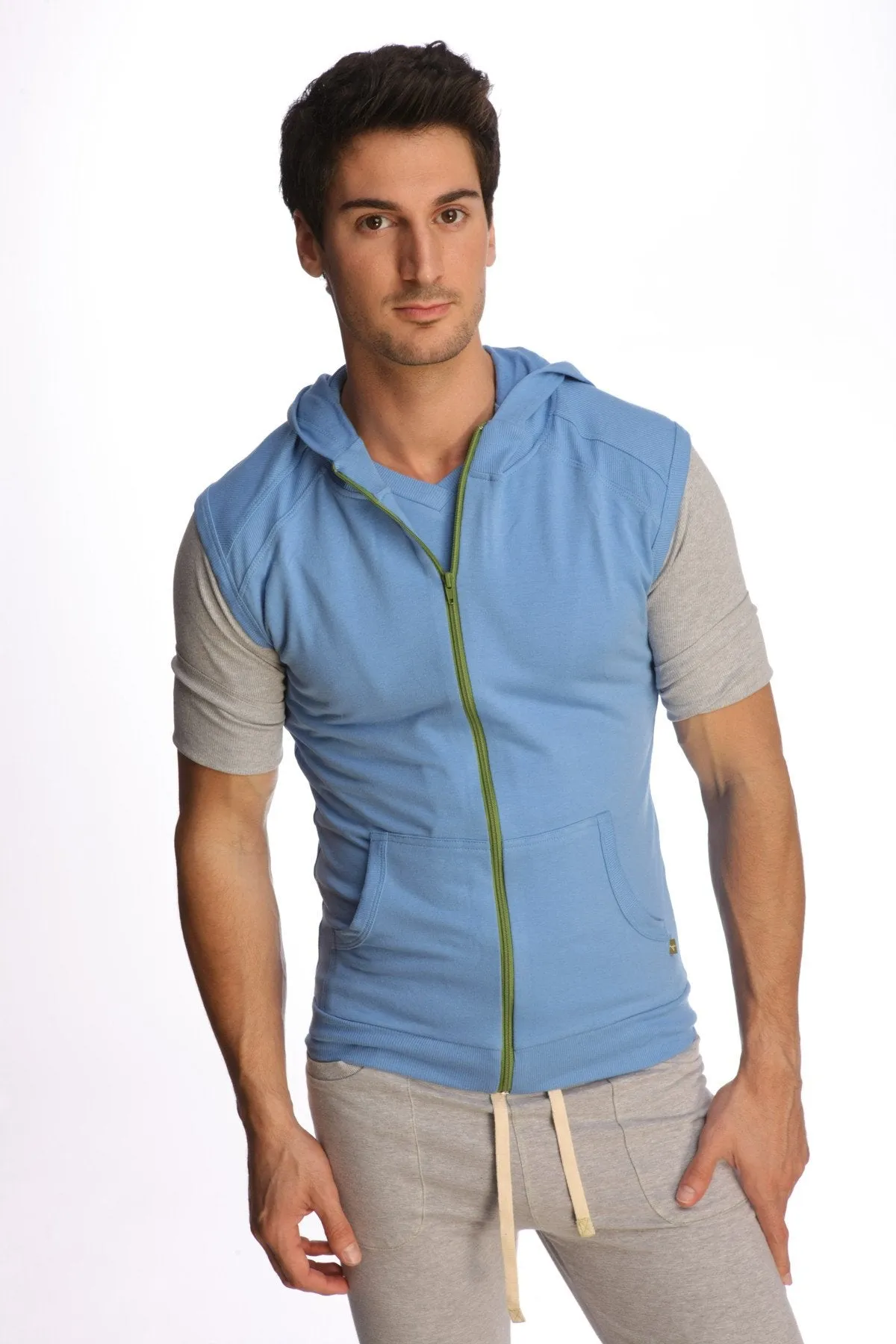 Sleeveless Yoga Hoodie (Ice Blue)