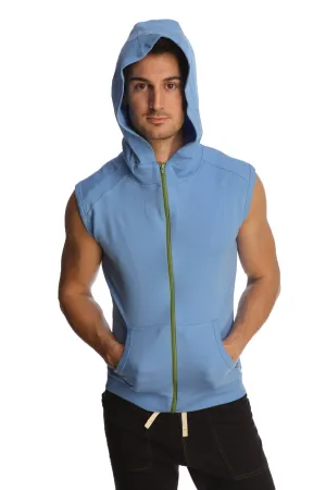 Sleeveless Yoga Hoodie (Ice Blue)