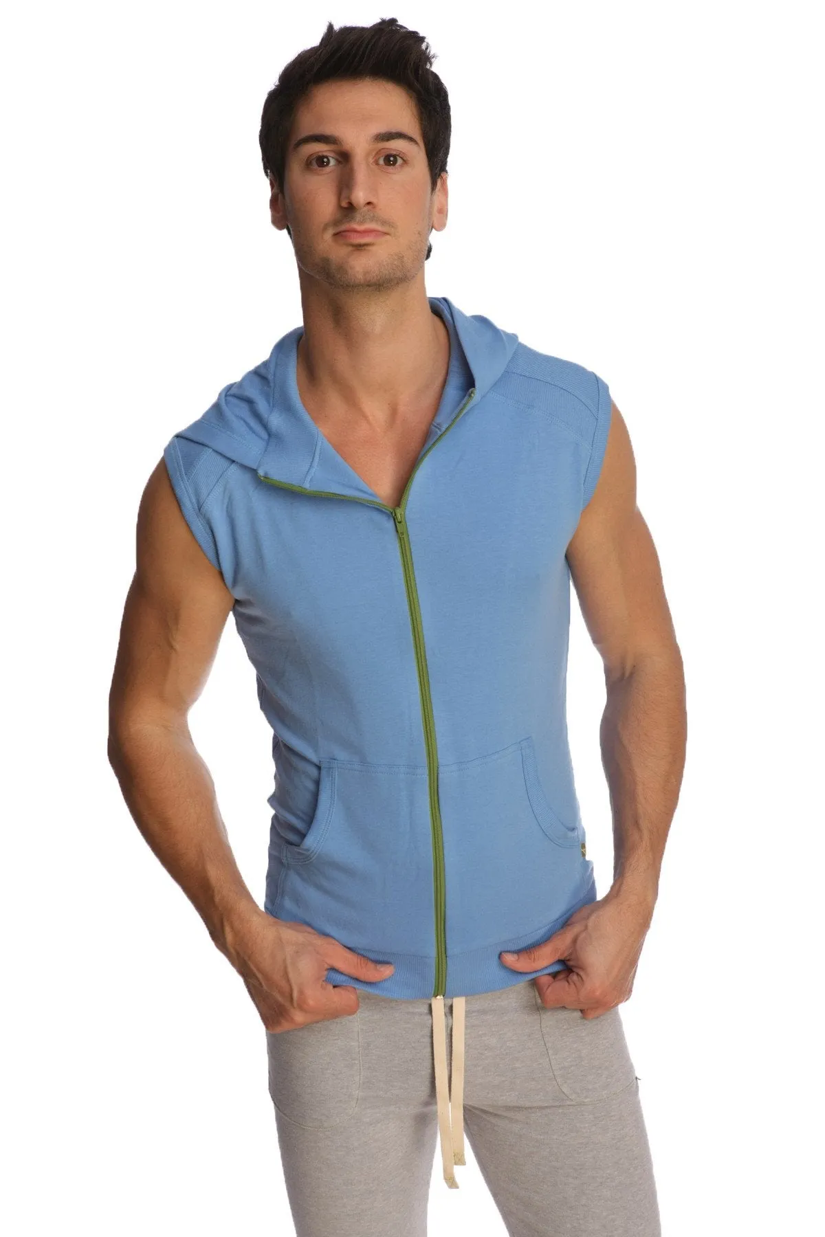 Sleeveless Yoga Hoodie (Ice Blue)