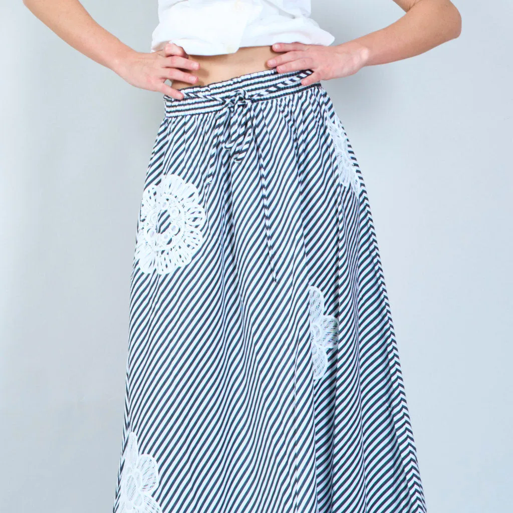 Striped A-line skirt withdetails wholesale