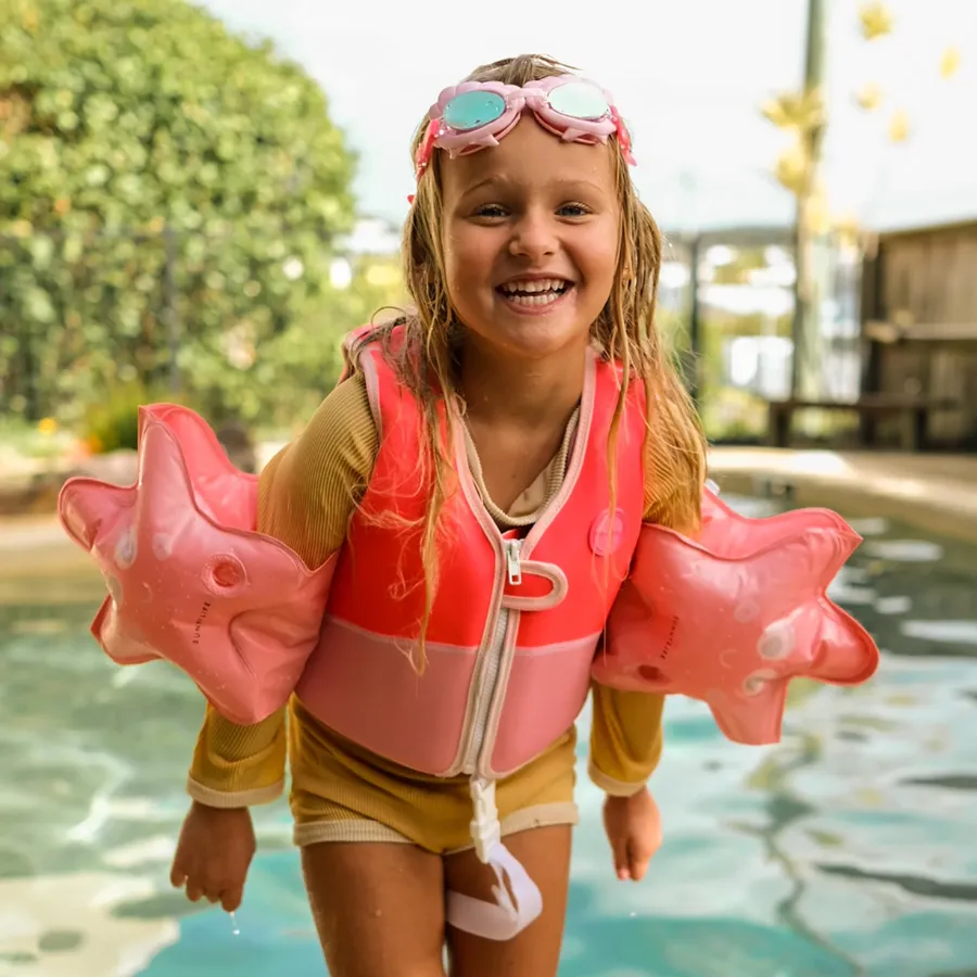 Sunnylife Melody The Mermaid Swim Vest 1-2 Neon Strawberry SCMSVSTS